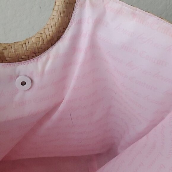 Juicy Couture Straw Tote waterproof lining and handles Beach Bag - Picture 8 of 11